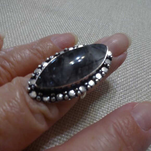 Beautiful TOURMALINE QUARTZ Handmade Sterling 925 Ring Size 7 #675C - Picture 2 of 3